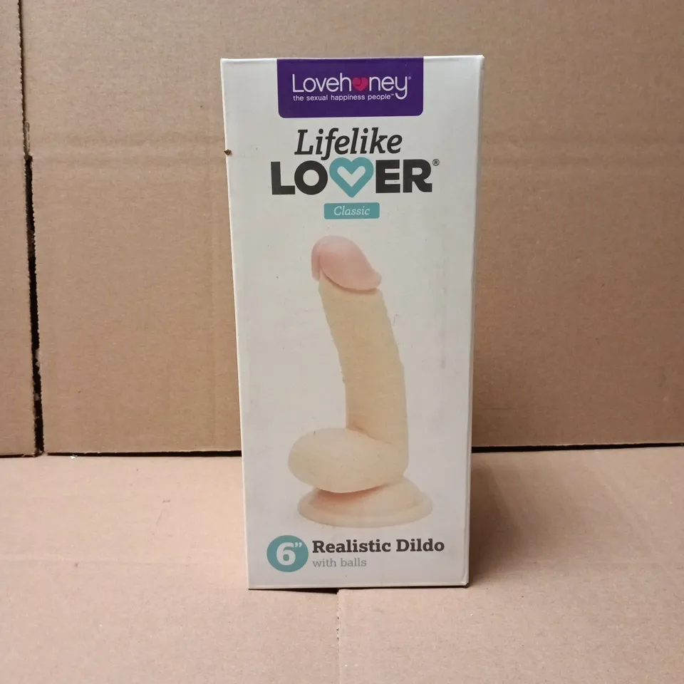 SEALED LOVEHONEY LIFELIKE LOVER 6" REALISTIC DILDO WITH BALLS