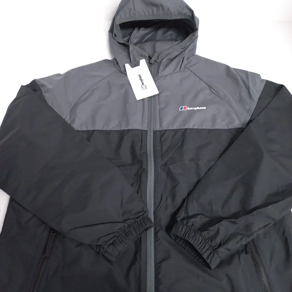 BERGHAUS SWIND SHELL JACKET – BLACK/GREY SLIM FIT, SIZE 14–15 YRS 