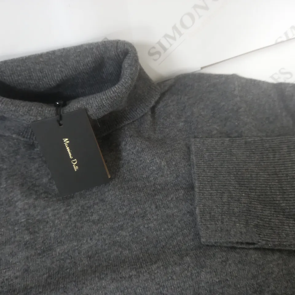 MASSIMO DUTTI GREY HIGH NECK JUMPER - UK 12