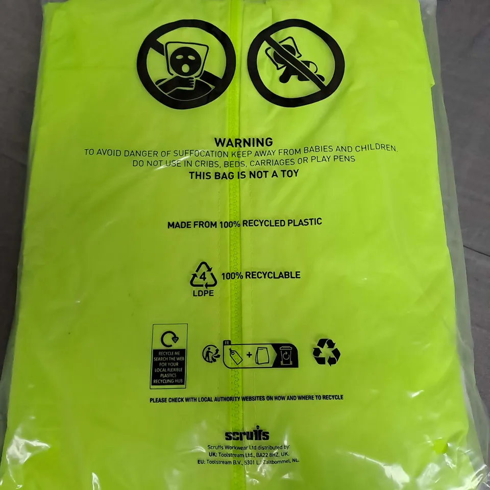 SCRUFFS WATERPROOF RAINSUIT IN FLUO YELLOW - LARGE