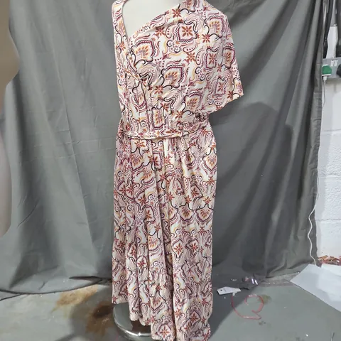 WOMEN'S ONE-SHOULDER PAISLEY PRINT WRAP DRESS – UK 22-24