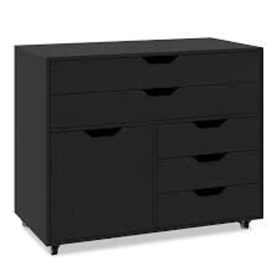 BOXED COSTWAY MOBILE OFFICE CABINET ON WHEELS DOCUMENT CABINET