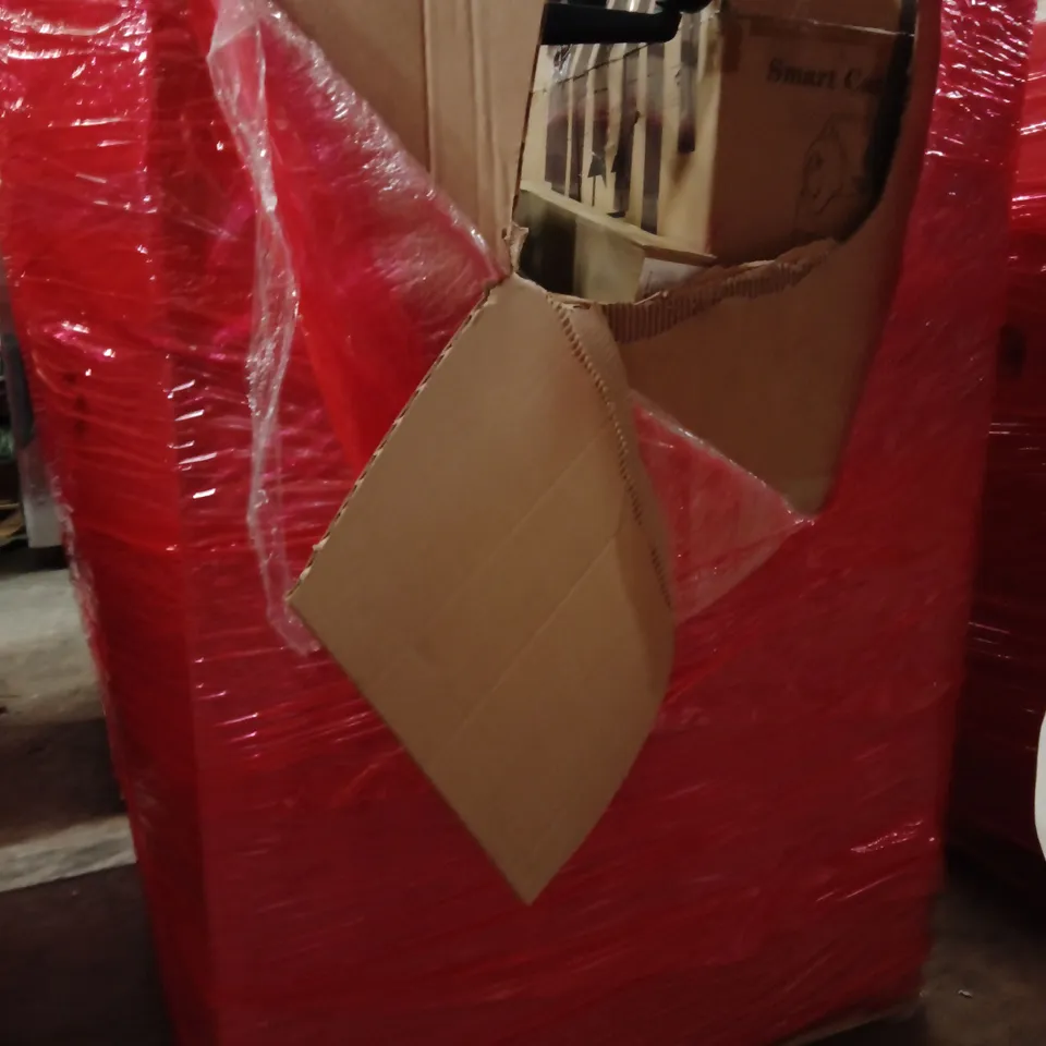PALLET OF ASSORTED HOUSEHOLD GOODS AND PRODUCTS TO INCLUDE;SMART CAT LITTER BOX,OFFICE CHAIR, SUITCASE