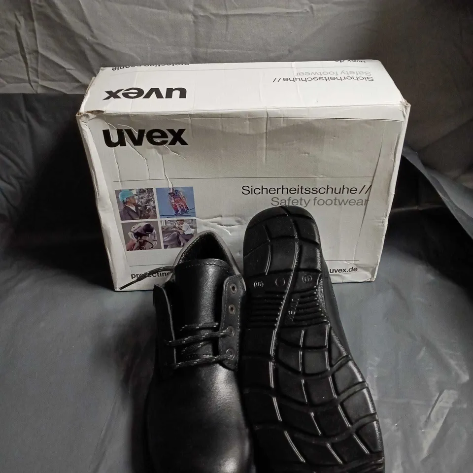 UVEX SAFETY FOOTWEAR – BLACK LEATHER SAFETY SHOES - SIZE EUR 43