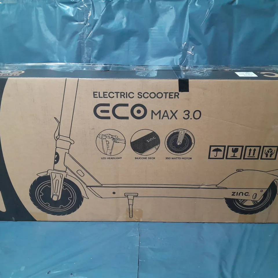 BOXED ZINC ECO MAX 3.0 ELECTRIC SCOOTER - COLLECTION ONLY  RRP £499.99