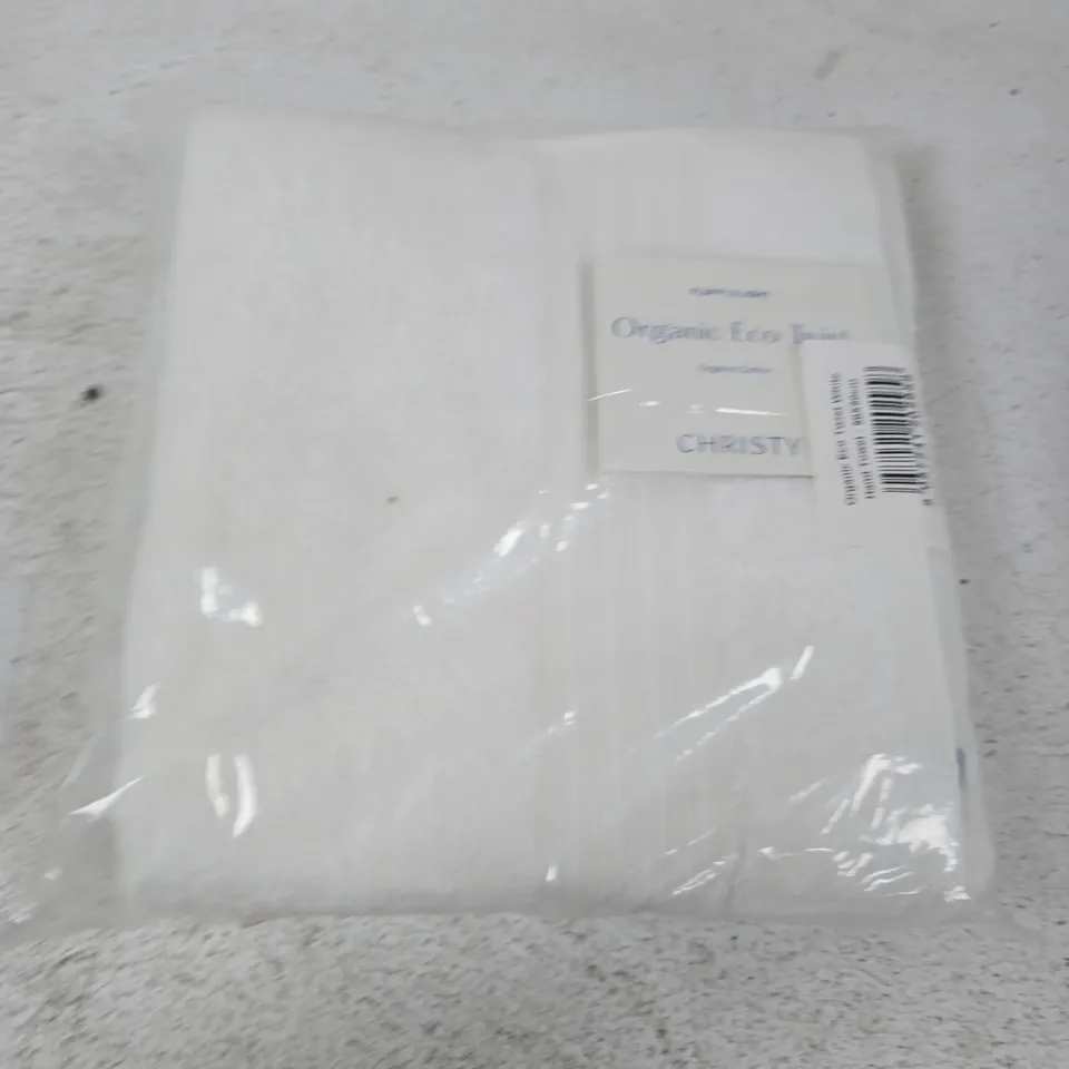 CHRISTY ORGANIC ECO TWIST HAND TOWEL WHITE (50X90CM) - 2 SINGLES