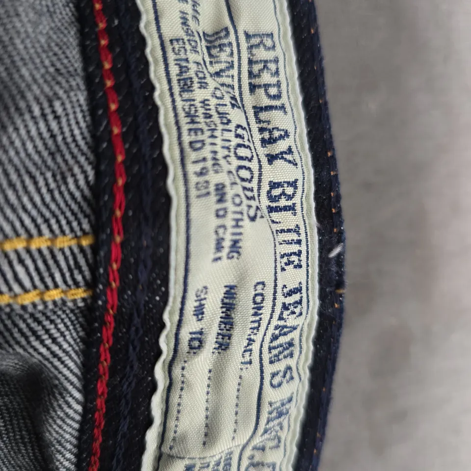REPLAY JEANS – DENIM JEANS, DARK INDIGO, WAIST 34, LENGTH 32