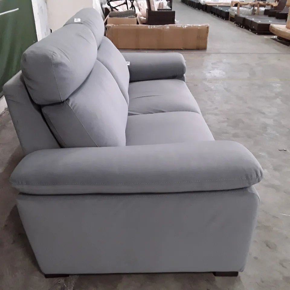 QUALITY ITALIAN DESIGNER MERRY DUE 3 SEATER SOFA - GREY FABRIC 