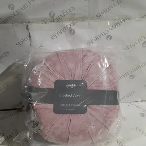 COZEE HOME CRUSHED VELVET PACK OF 2 CUSHIONS PALE PINK