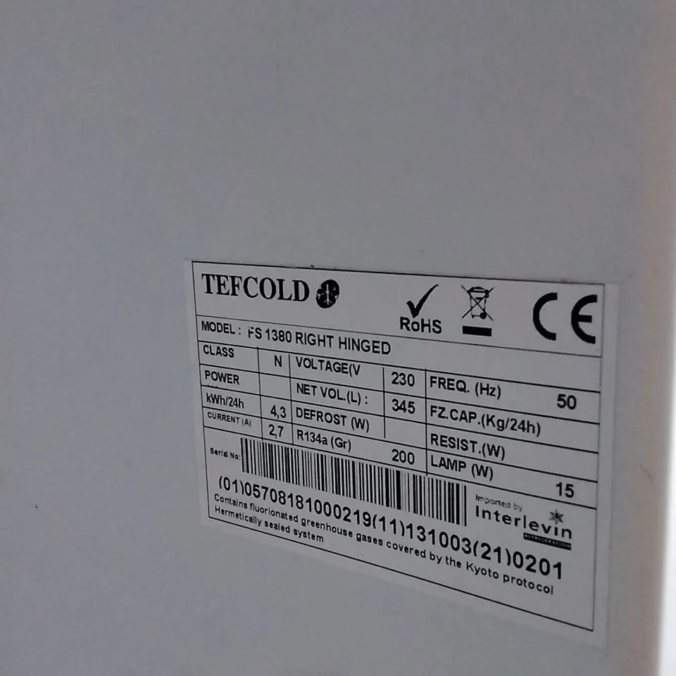 TEFCOLD FS 1380 RIGHT HINGED REFRIGERATOR 