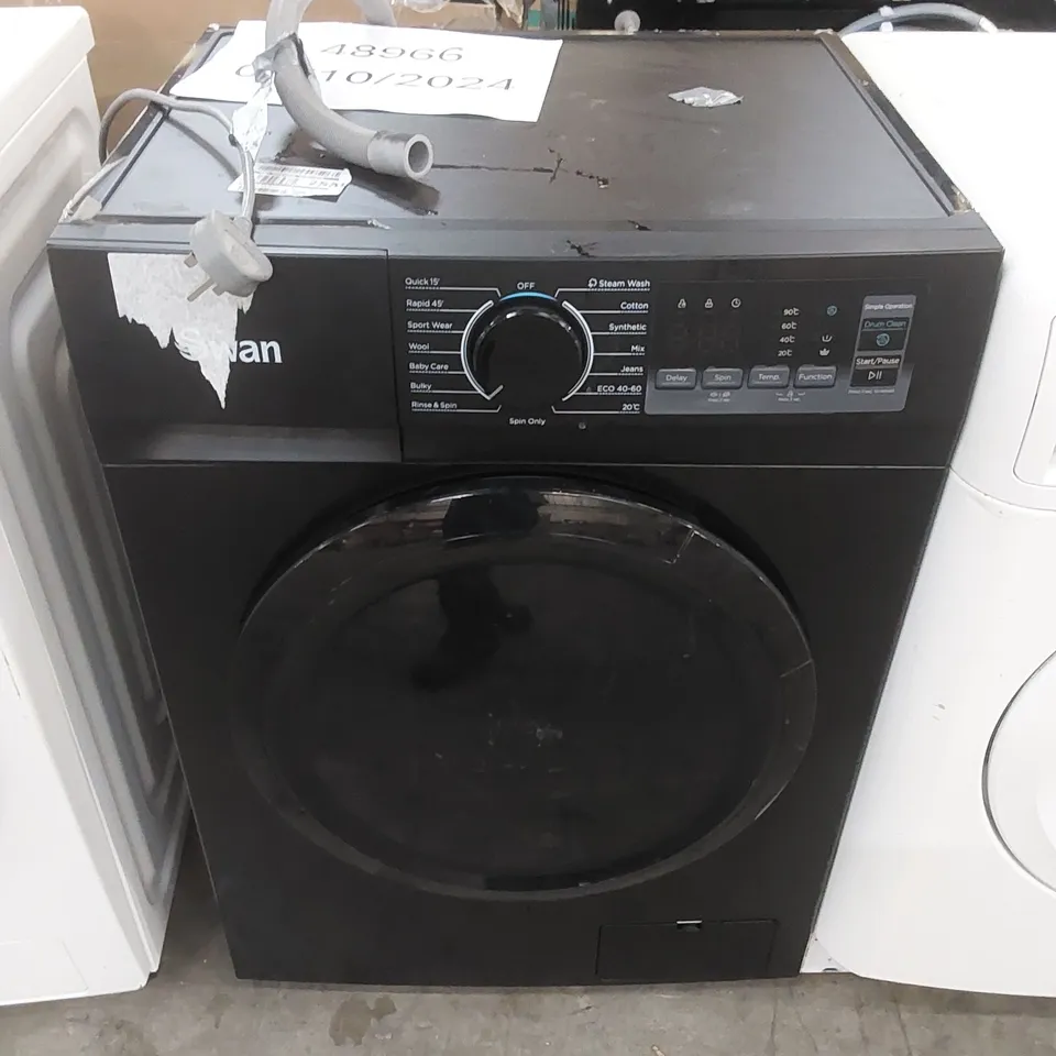 SWAN SW75130B 9KG LOAD, 1400 SPIN FREESTANDING WASHING MACHINE - BLACK