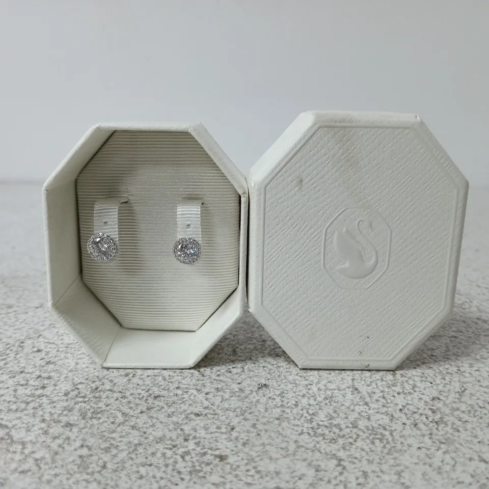 BOXED SWAROVSKI UNA ANGELIC STUD EARRINGS - SILVER