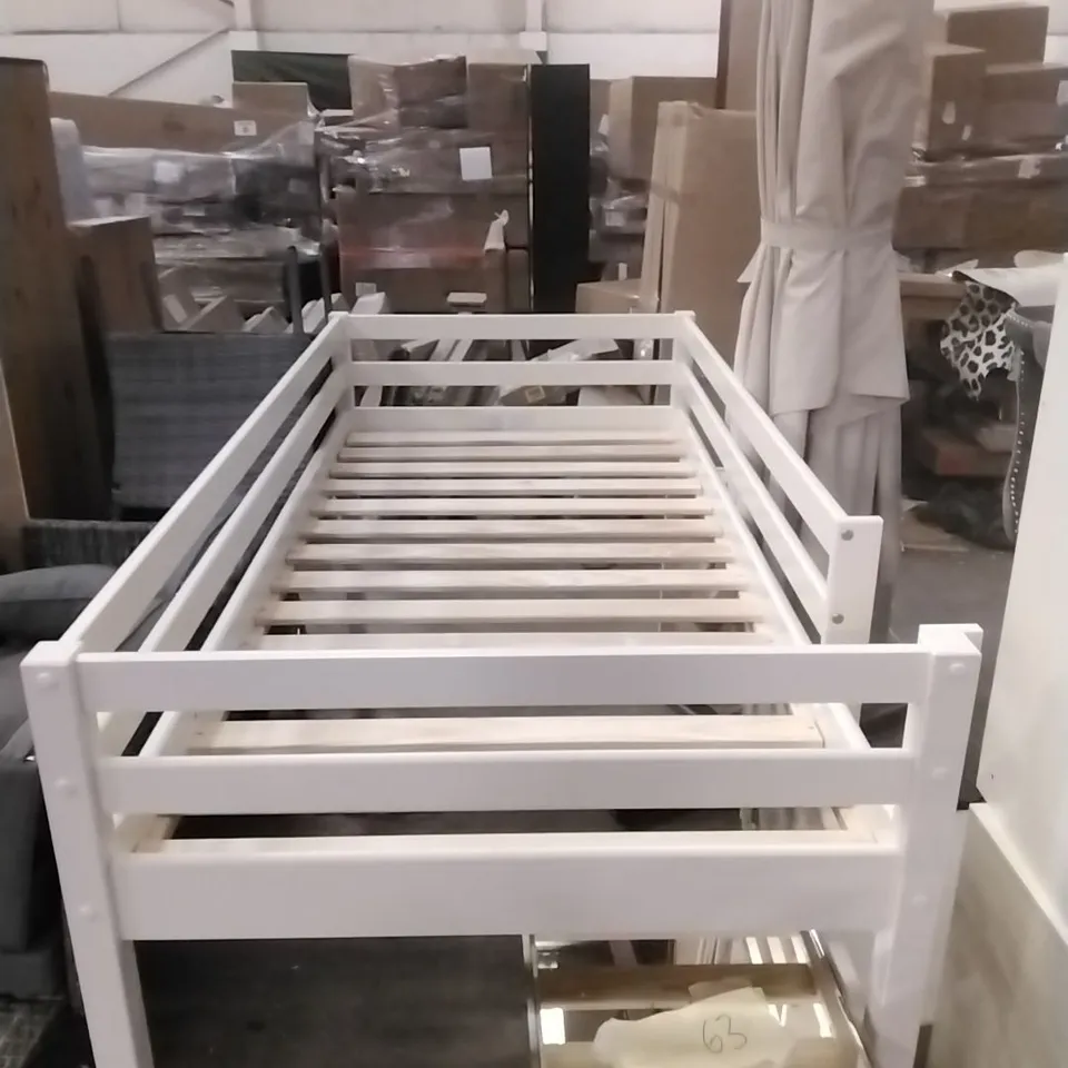 WOODEN MID-SLEEPER BUNK BED FRAME - WHITE