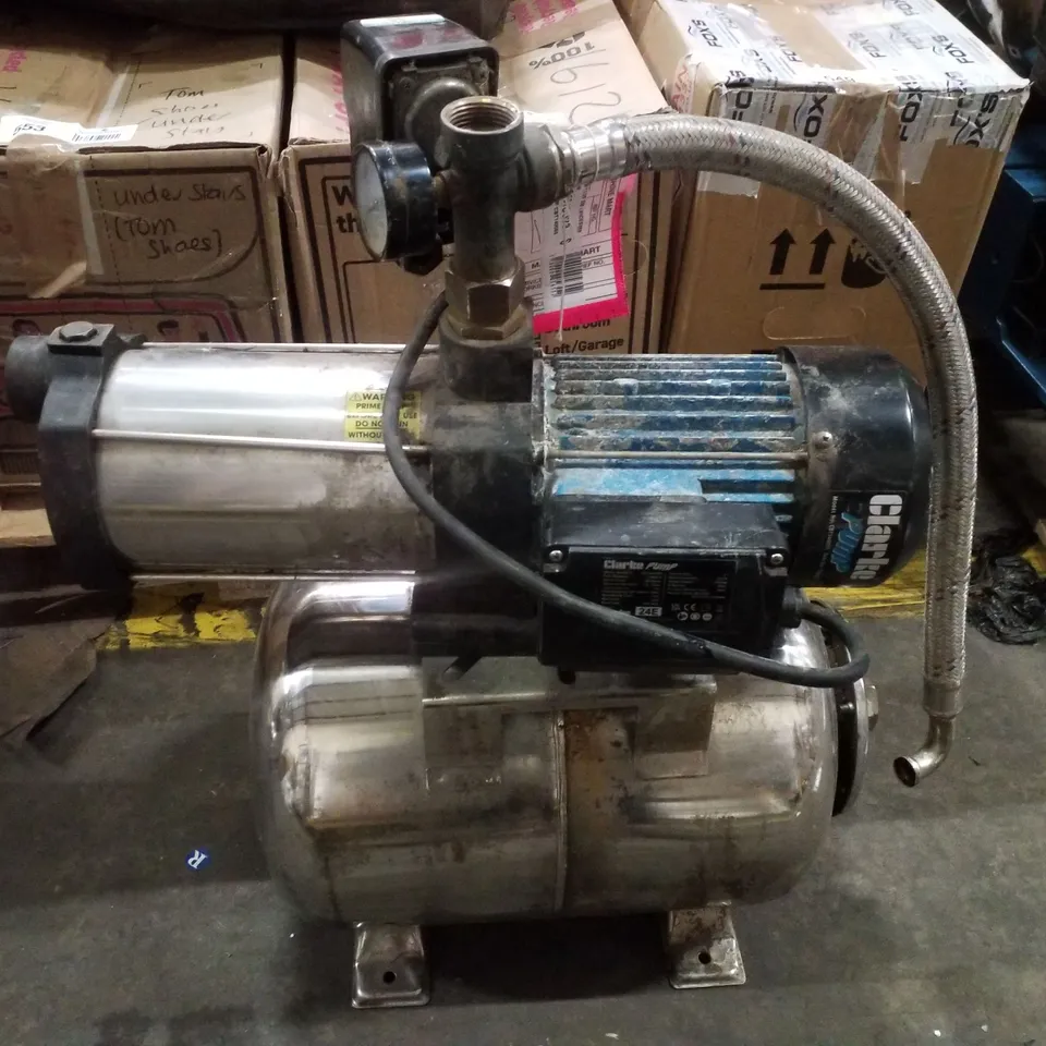CLARKE CBT1400SS 1" 1650W 90LPM 50M HEAD STAINLESS STEEL BOOSTER PUMP (230V)