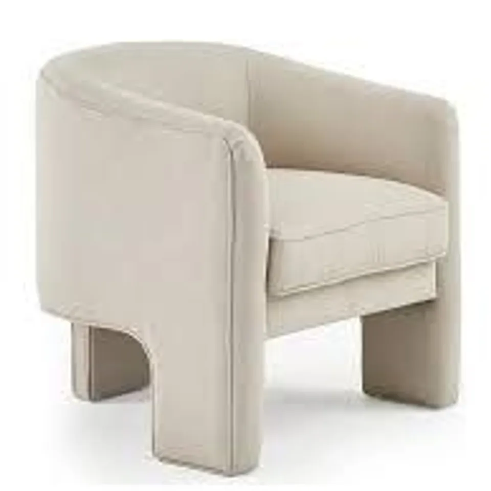 BOXED HUDSON FABRIC ACCENT CHAIR - NATURAL (1 BOX) RRP £249