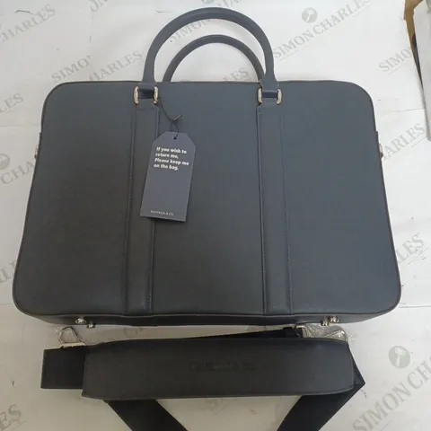 MAVERICK & CO NAVY LAPTOP BAG WITH SHOULDER STRAP