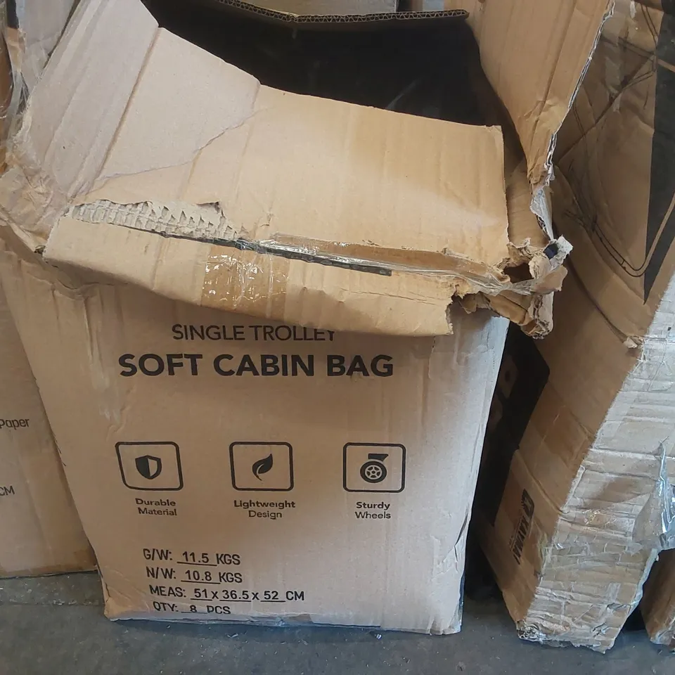 BOX OF APPROXIMATELY 8x BAGGED LUGG SINGLE TROLLEY SOFT CABIN BAGS