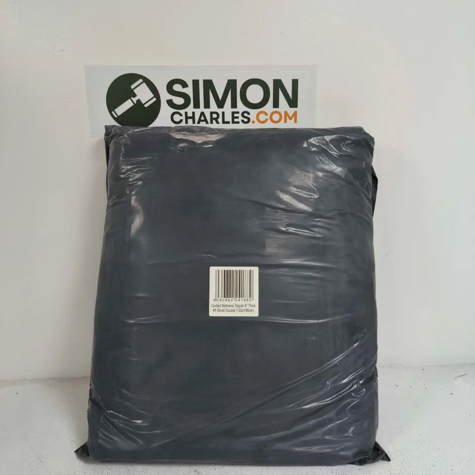 QUILTED MATTRESS TOPPER 4" THICK 4FT SMALL DOUBLE