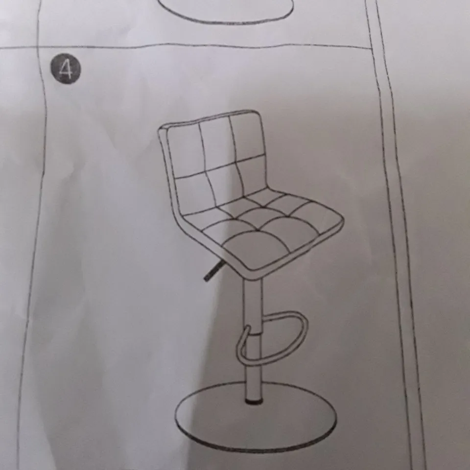 BOXED GREY FABRIC BAR STOOL