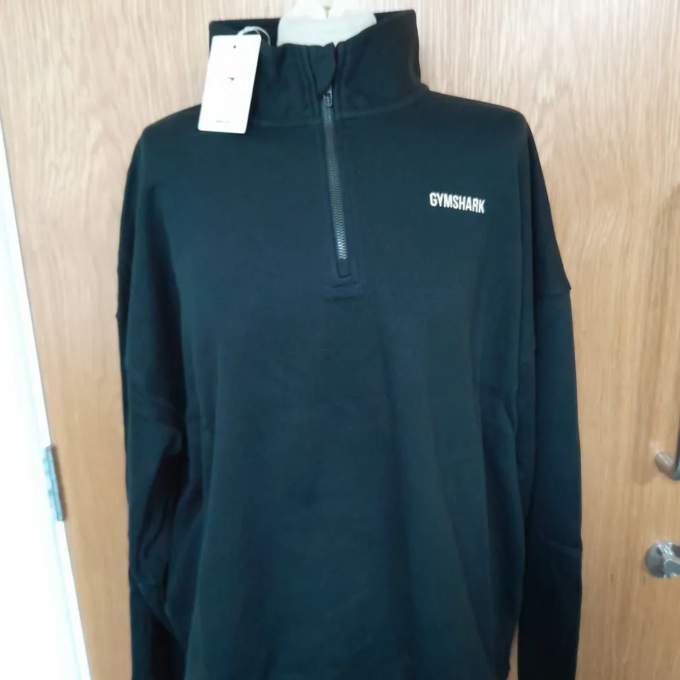 GYMSHARD REST DAY 1/4 ZIP JUMPER IN BLACK SIZE L