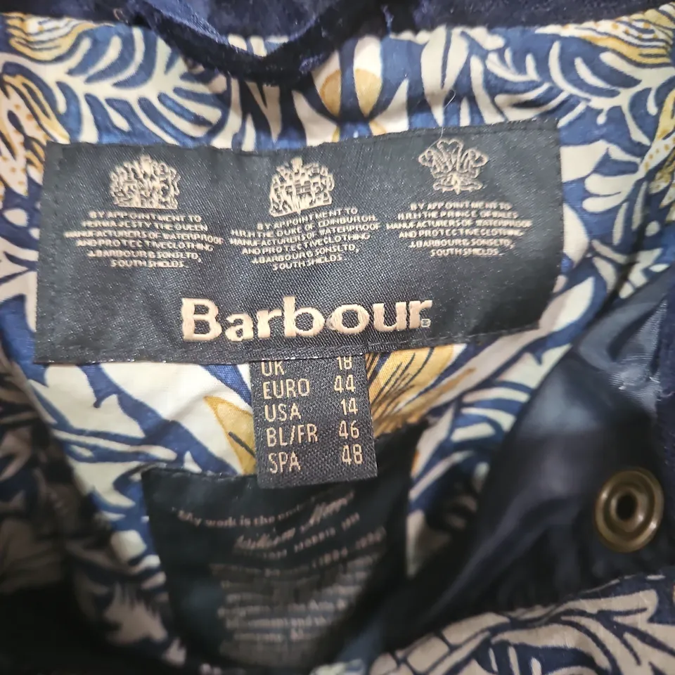 BARBOUR NAVY JACKET, WOMEN'S – UK 18 (EU 44, USA 14)