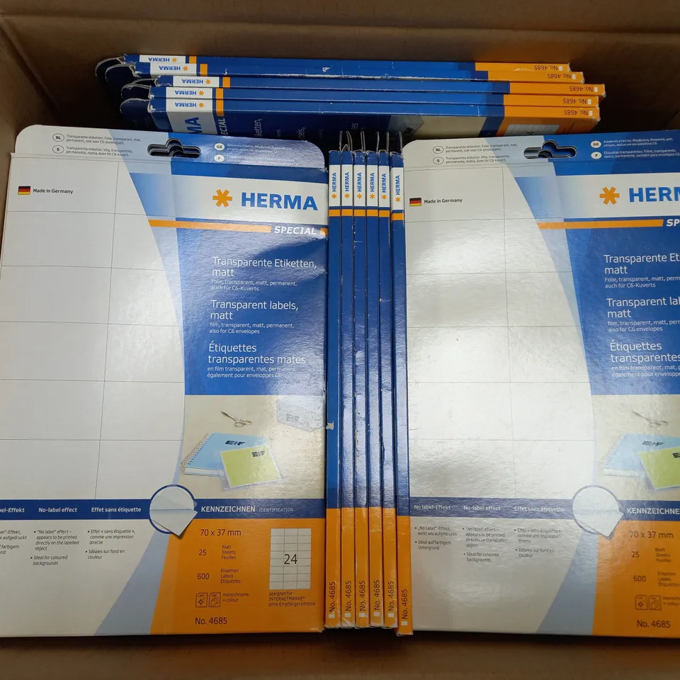 LARGE BOX OF 30 ASSORTED TRANSPARENT LABELS - COLLECTION ONLY 
