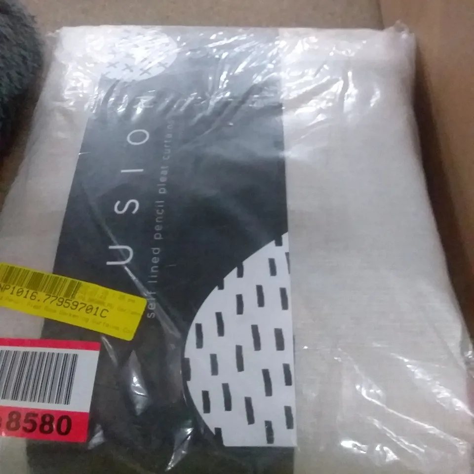 CARIANNA PENCIL PLEAT ROOM DARKENING CURTAINS COLOUR: NATURAL