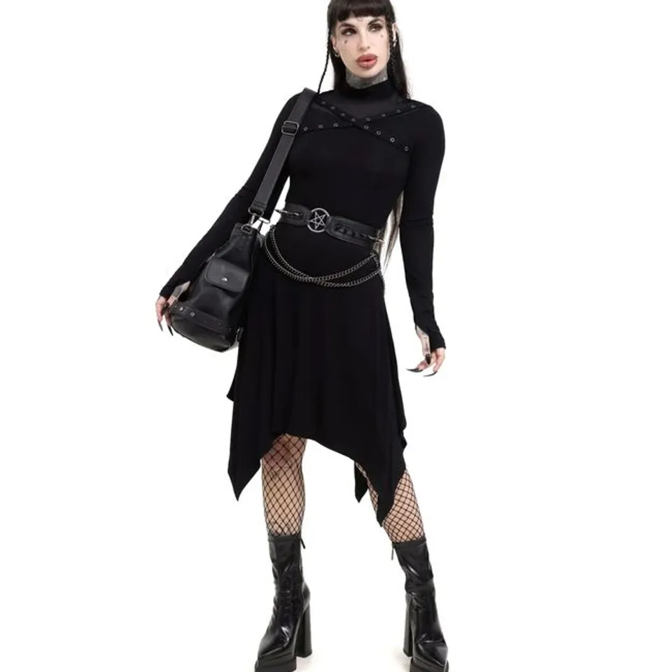 BRAND NEW KILLSTAR WOMEN'S DRESS KILLSTAR - MIDNIGHT RIOT - BLACK SIZE L