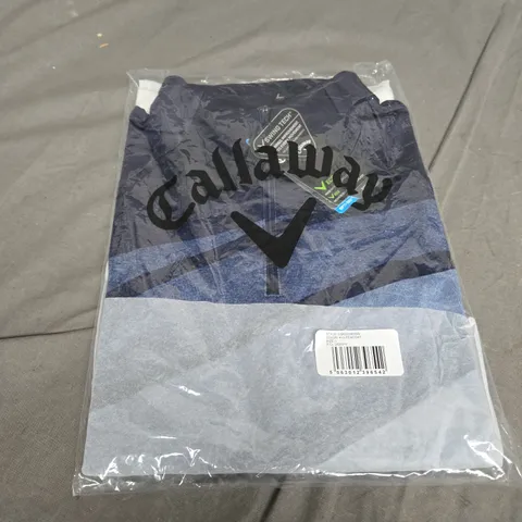 SEALED CALLAWAY GRADIENT WAVE SLEEVELESS WOMEN'S POLO, DARK BLUE - LARGE