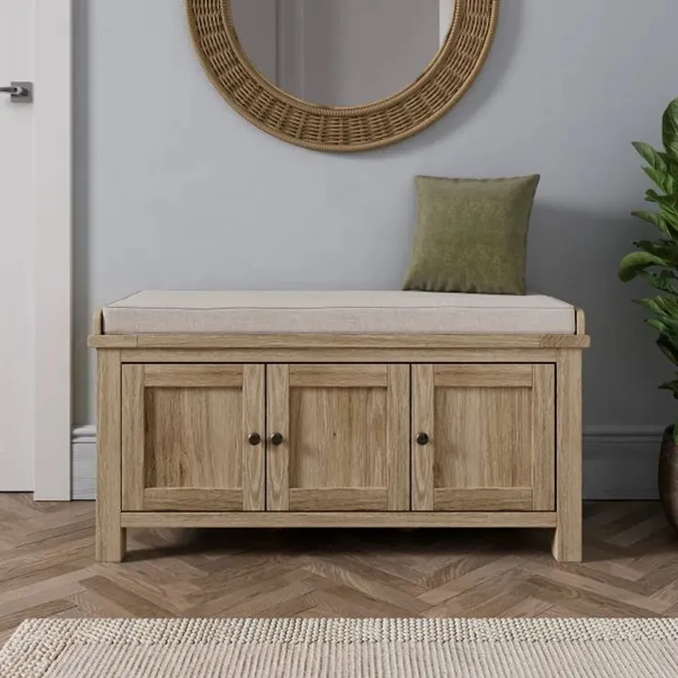 BOXED OLNEY HALLWAY BENCH - OAK EFFECT (1 BOX)