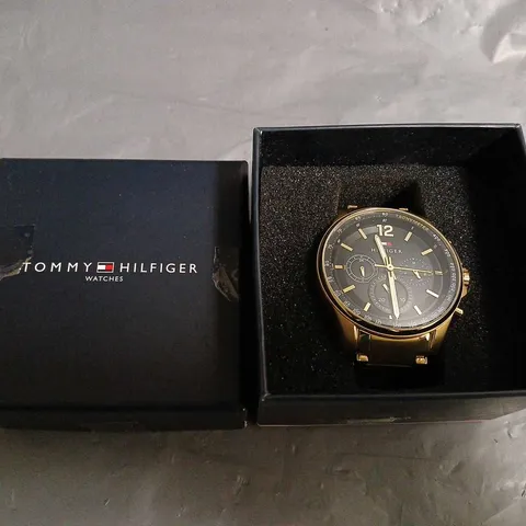 BOXED TOMMY HILFIGER JR GOLDEN WATCH 