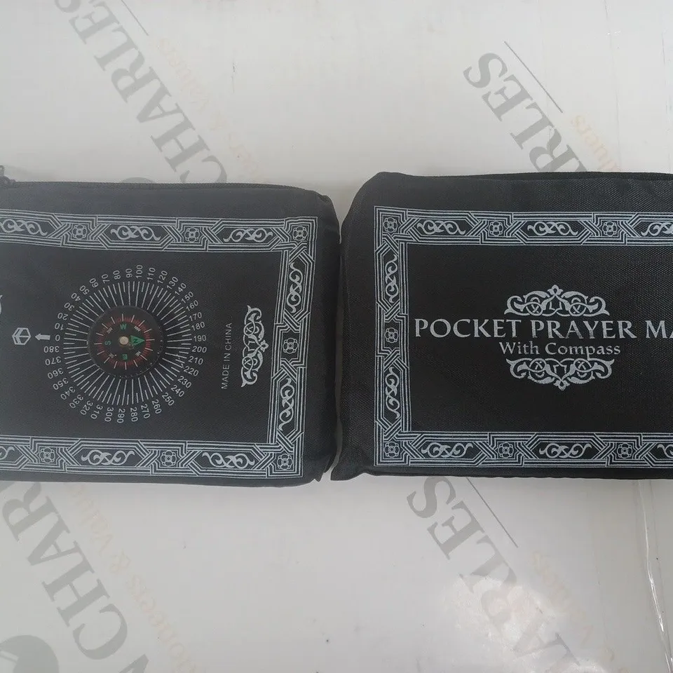 TWO POCKET PRAYER MATS WITH COMPASS