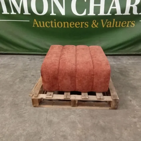 QUALITY DESIGNER BURNT ORANGE FABRIC FOOTSTOOL