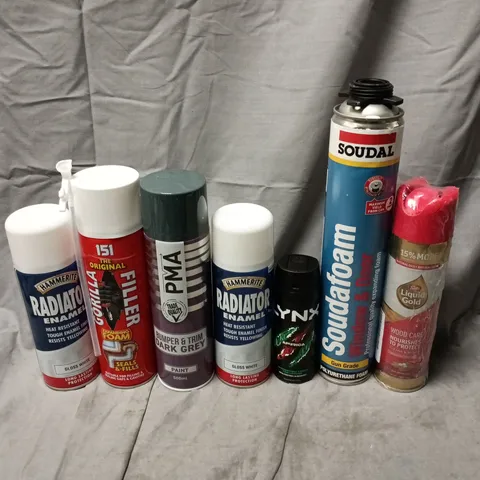 APPROXIMATELY 15 ASSORTED AEROSOLS TO INCLUDE LYNX AFRICA, SOUDAL SOUNDAFOAM, PMA TRIM PAINT, ETC - COLLECTION ONLY