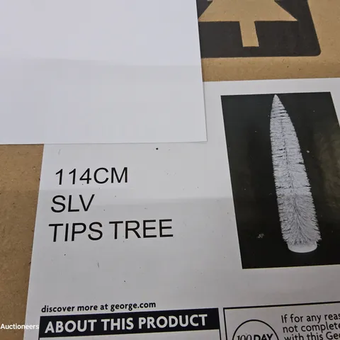 PALLET OF APPROXIMATELY 12 BRAND NEW BOXED 114cm SILVER TIPS TREE