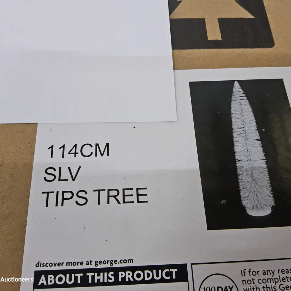 PALLET OF APPROXIMATELY 12 BRAND NEW BOXED 114cm SILVER TIPS TREE