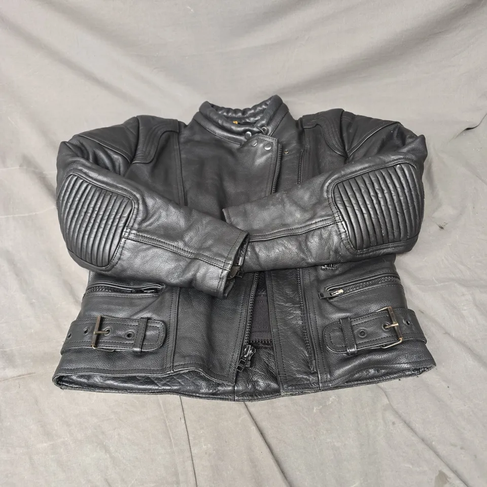 JTS BIKER JACKET IN BLACK SIZE 10