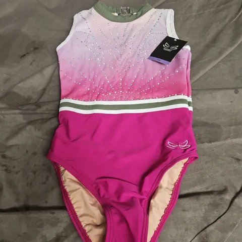 DRAGONFLY LEOTARDS RHINESTONE LEOTARD IN SORBET SIZE 32" AXS/10-11YRS
