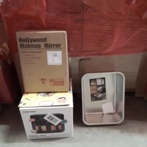 PALLET OF ASSORTED HOUSEHOLD GOODS AND PRODUCTS TO INCLUDE;AIR FRYER,CAT LITTER TRAY,MIRROR 