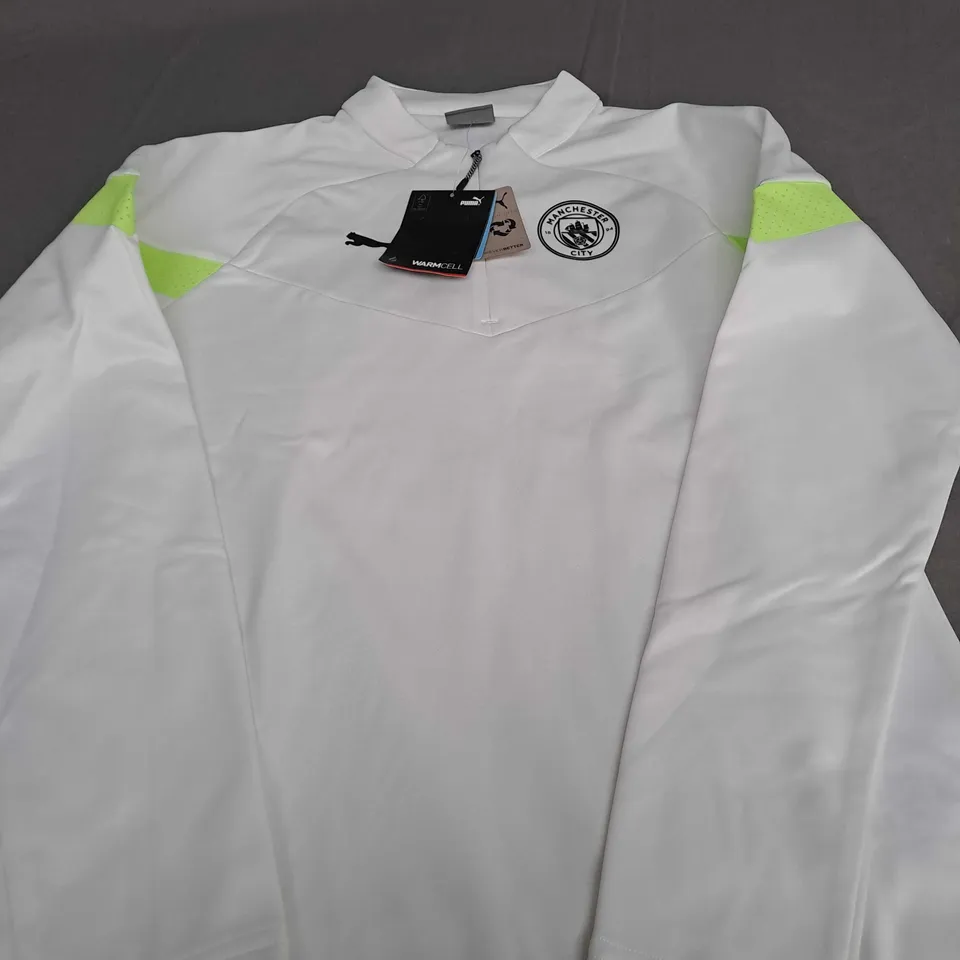 PUMA MANCHESTER CITY WHITE QUARTER ZIP - EU SMALL