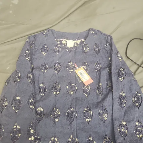 WHITE STUFF NAVY LACE BLOUSE, UK SIZE 10