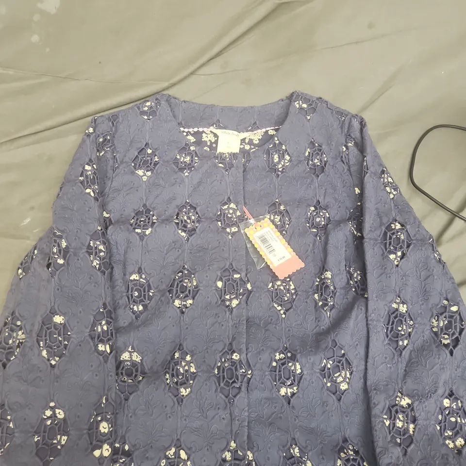 WHITE STUFF NAVY LACE BLOUSE, UK SIZE 10