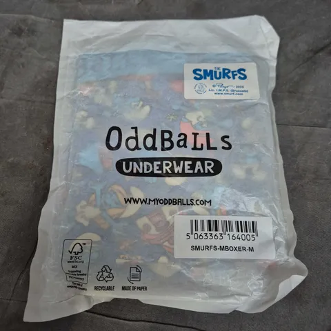 BAGGED ODDBALLS SMURFS MBOXERS - MEDIUM