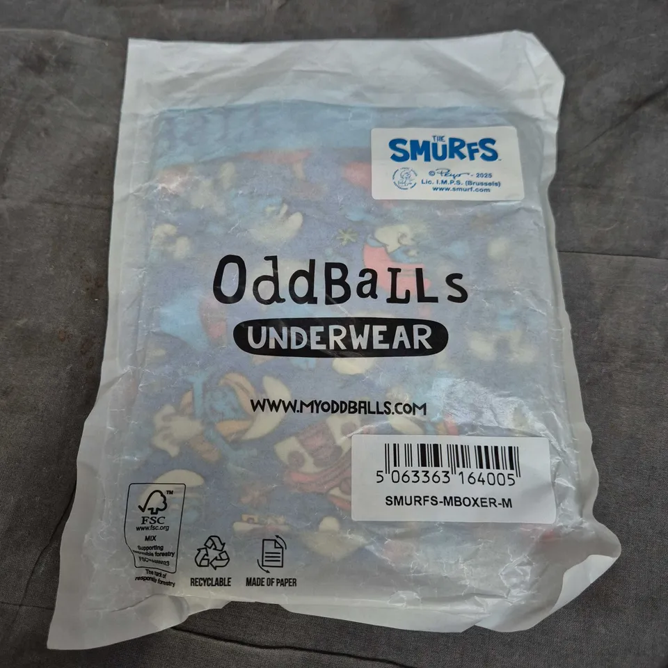 BAGGED ODDBALLS SMURFS MBOXERS - MEDIUM
