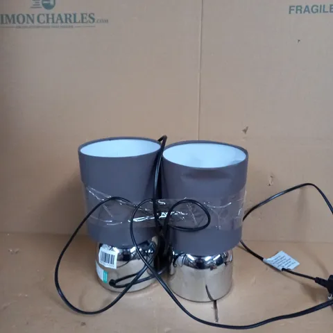 SET OF 2 SILVER TABLE LAMPS