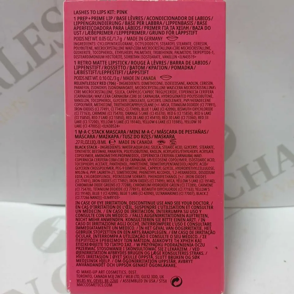 MAC LASHES TO LIPS KIT - PINK 