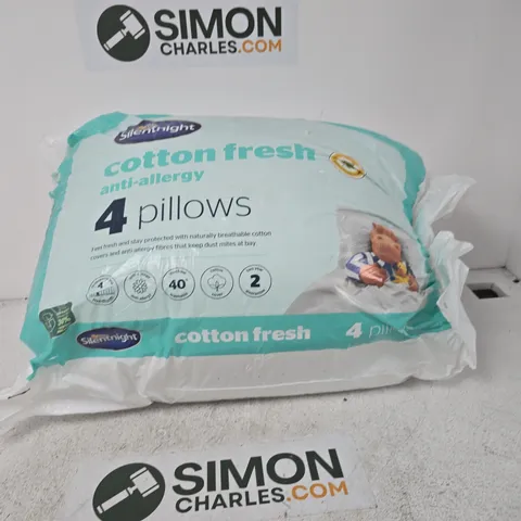 SILENTNIGHT COTTON FRESH ANTI-ALLERGY PILLOWS – PACK OF 4