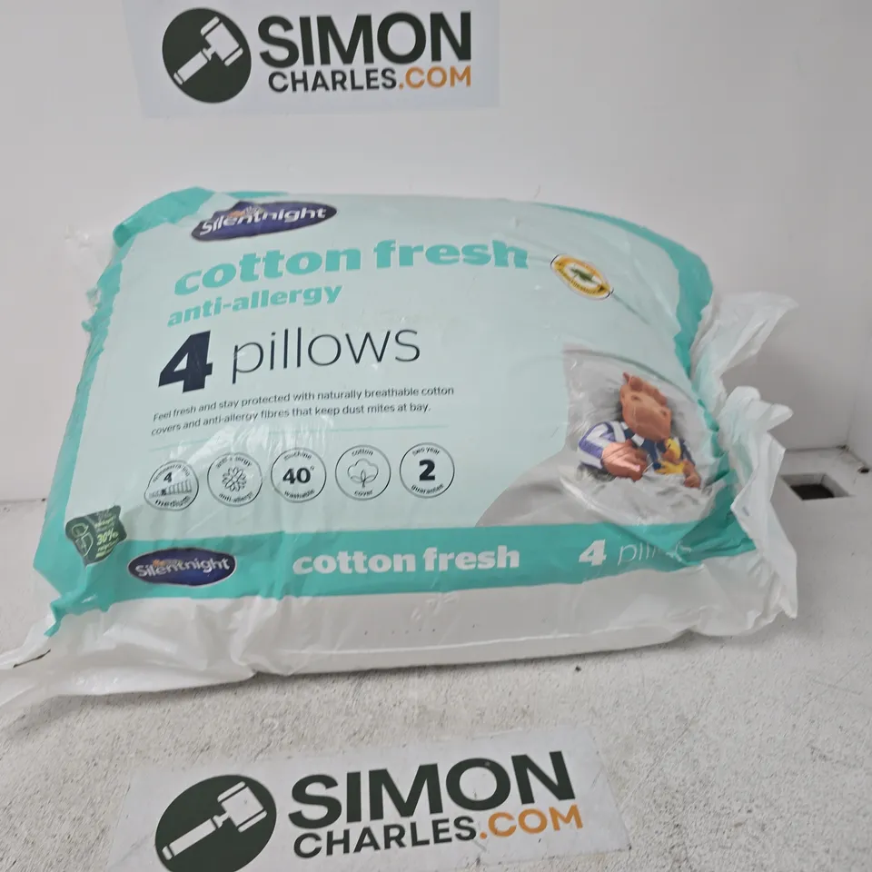 SILENTNIGHT COTTON FRESH ANTI-ALLERGY PILLOWS – PACK OF 4