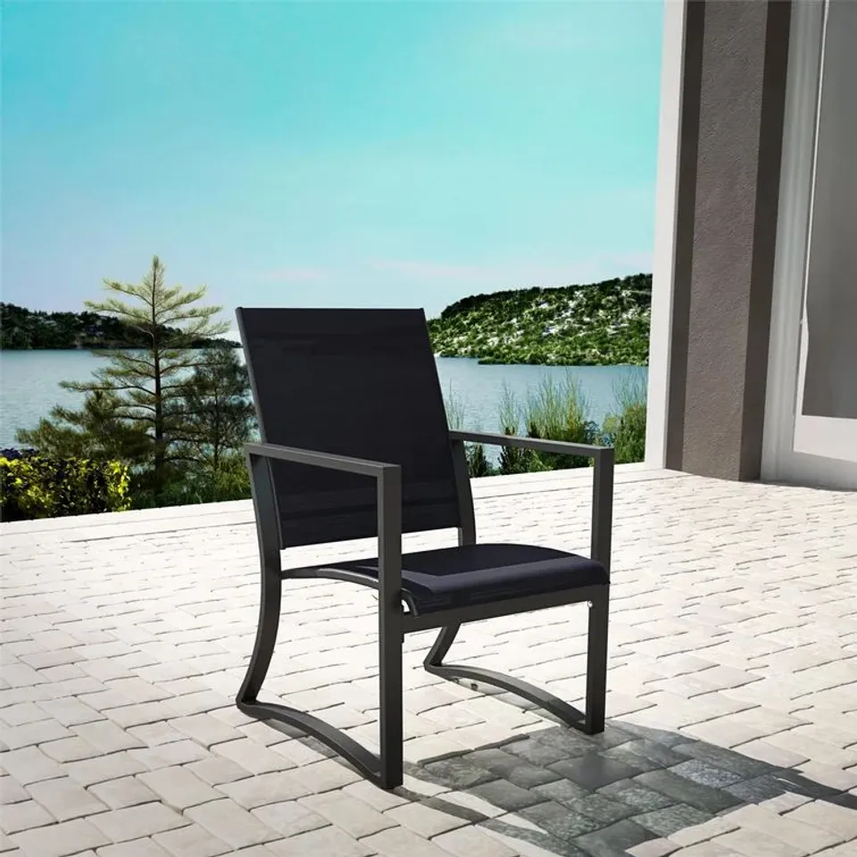 BOXED MACLEOD GARDEN CHAIR , NAVY 