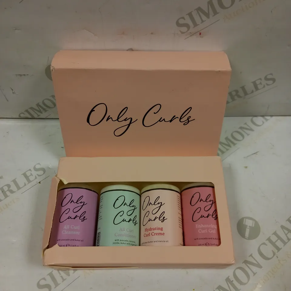ONLY CURLS HAIR CARE TREATMENT SET TO INCLUDE CONDITIONER, CURL CREAM, CLEANSER ETC	